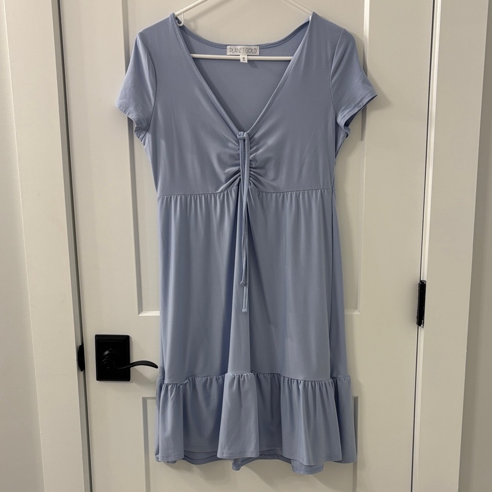 Blue Short Sleeve Dress